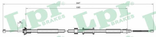 LPR C0517B Parking brake cable, right C0517B: Buy near me in Poland at 2407.PL - Good price!