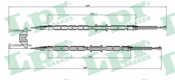 LPR C0538B Cable Pull, parking brake C0538B: Buy near me in Poland at 2407.PL - Good price!