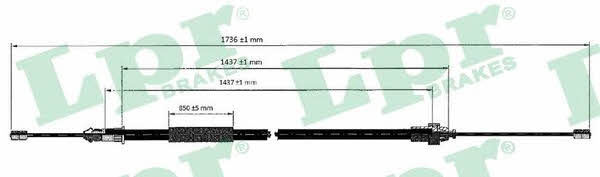 LPR C0612B Cable Pull, parking brake C0612B: Buy near me in Poland at 2407.PL - Good price!