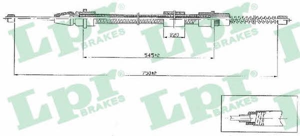 LPR C0634B Parking brake cable, right C0634B: Buy near me in Poland at 2407.PL - Good price!