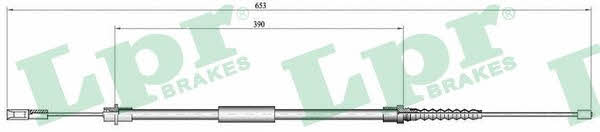 LPR C0645B Parking brake cable, right C0645B: Buy near me in Poland at 2407.PL - Good price!