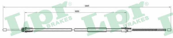 LPR C0752B Parking brake cable, right C0752B: Buy near me in Poland at 2407.PL - Good price!