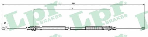 LPR C0759B Parking brake cable, right C0759B: Buy near me in Poland at 2407.PL - Good price!