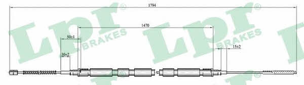 LPR C0810B Cable Pull, parking brake C0810B: Buy near me in Poland at 2407.PL - Good price!