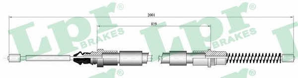 LPR C0836B Parking brake cable, right C0836B: Buy near me in Poland at 2407.PL - Good price!