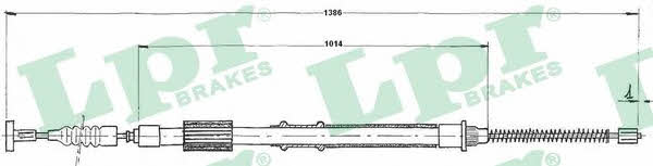 LPR C0842B Parking brake cable, right C0842B: Buy near me in Poland at 2407.PL - Good price!