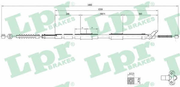 LPR C0865B Parking brake cable, right C0865B: Buy near me in Poland at 2407.PL - Good price!