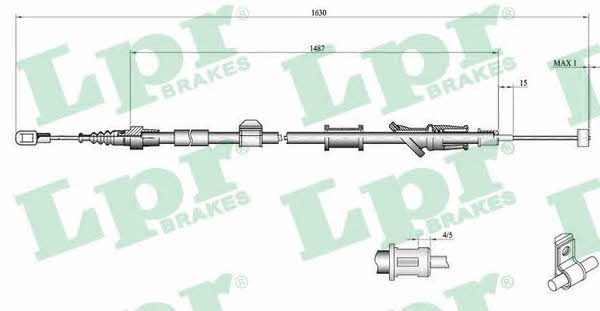 LPR C0916B Parking brake cable left C0916B: Buy near me in Poland at 2407.PL - Good price!