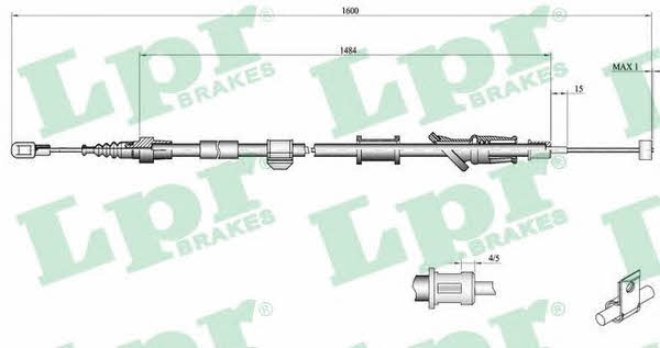 LPR C0920B Parking brake cable, right C0920B: Buy near me in Poland at 2407.PL - Good price!