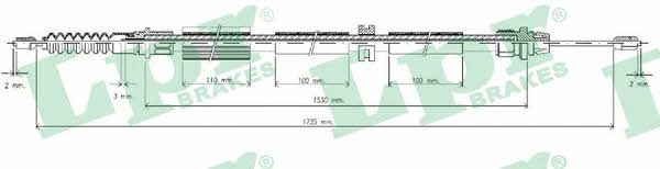 LPR C0262B Cable Pull, parking brake C0262B: Buy near me in Poland at 2407.PL - Good price!