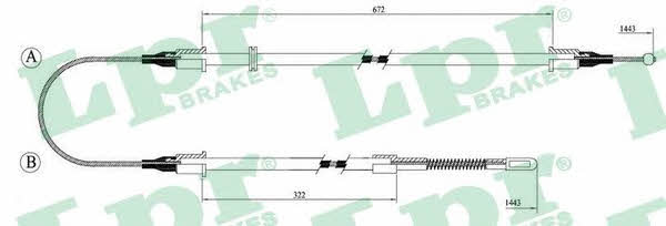 LPR C1342B Parking brake cable, right C1342B: Buy near me in Poland at 2407.PL - Good price!