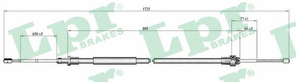 LPR C1666B Cable Pull, parking brake C1666B: Buy near me in Poland at 2407.PL - Good price!