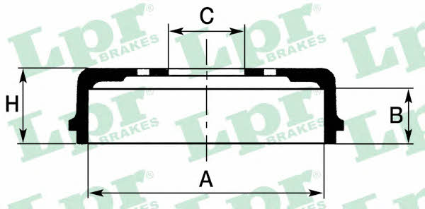 LPR 7D0312 Rear brake drum 7D0312: Buy near me in Poland at 2407.PL - Good price!