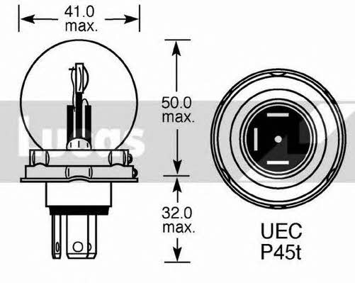Lucas Electrical LLB410 Halogen lamp 12V R2 45/40W LLB410: Buy near me in Poland at 2407.PL - Good price!