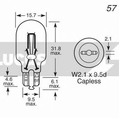 Lucas Electrical LLB921 Glow bulb W21W 12V 21W LLB921: Buy near me in Poland at 2407.PL - Good price!