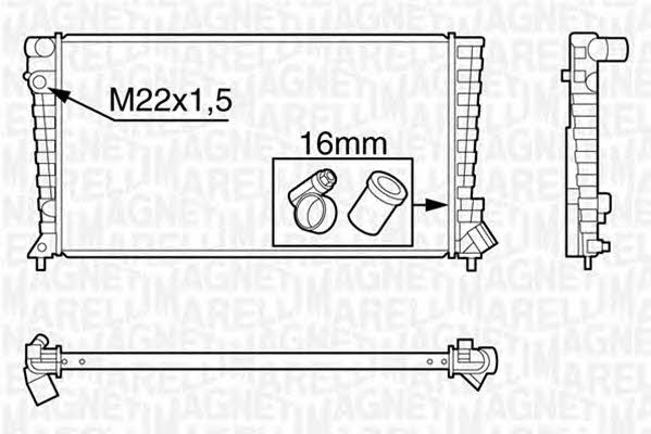 Magneti marelli 350213118200 Radiator, engine cooling 350213118200: Buy near me in Poland at 2407.PL - Good price!