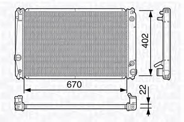 Magneti marelli 350213137800 Radiator, engine cooling 350213137800: Buy near me in Poland at 2407.PL - Good price!