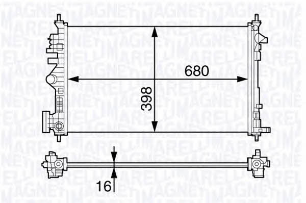 Magneti marelli 350213140700 Radiator, engine cooling 350213140700: Buy near me in Poland at 2407.PL - Good price!