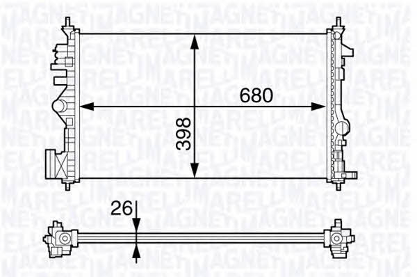 Magneti marelli 350213141300 Radiator, engine cooling 350213141300: Buy near me in Poland at 2407.PL - Good price!