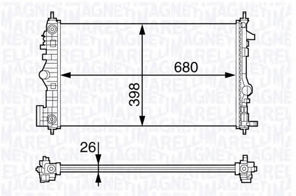 Magneti marelli 350213141400 Radiator, engine cooling 350213141400: Buy near me in Poland at 2407.PL - Good price!