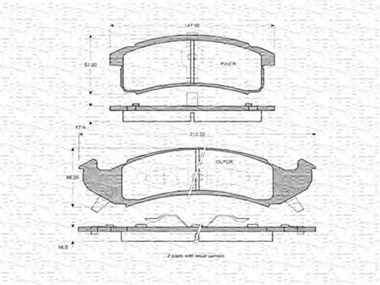 Magneti marelli 363702160831 Гальмівні колодки, комплект 363702160831: Приваблива ціна - Купити у Польщі на 2407.PL!