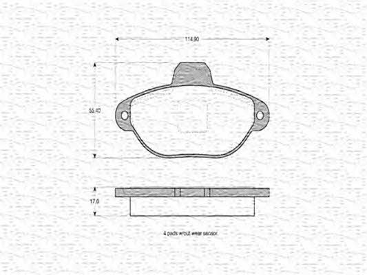 Magneti marelli 363702160305 Тормозные колодки дисковые, комплект 363702160305: Отличная цена - Купить в Польше на 2407.PL!