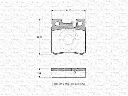 Magneti marelli 363702160339 Brake Pad Set, disc brake 363702160339: Buy near me in Poland at 2407.PL - Good price!