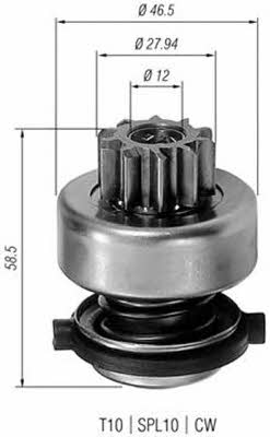 Freilaufgetriebe, starter Magneti marelli 940113020191