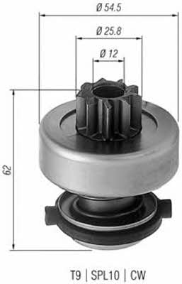 Freilaufgetriebe, starter Magneti marelli 940113020192