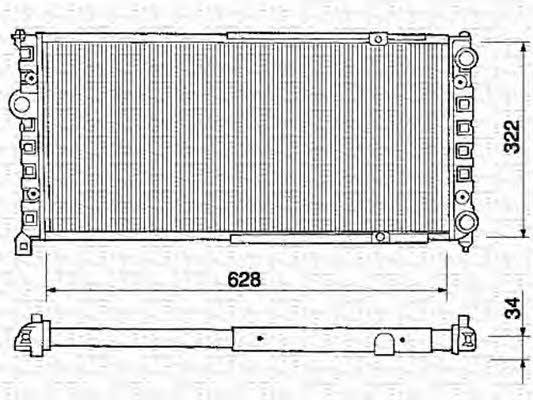 Magneti marelli 350213235000 Radiator, engine cooling 350213235000: Buy near me in Poland at 2407.PL - Good price!