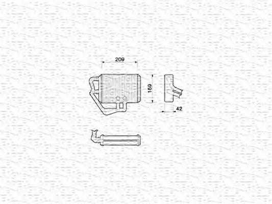 Magneti marelli 350218065000 Heat exchanger, interior heating 350218065000: Buy near me in Poland at 2407.PL - Good price!