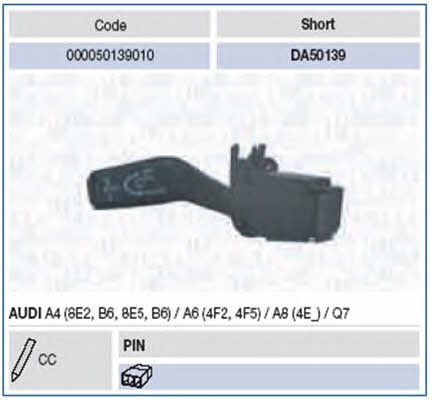 Magneti marelli 000050139010 Stalk switch 000050139010: Buy near me at 2407.PL in Poland at an Affordable price!