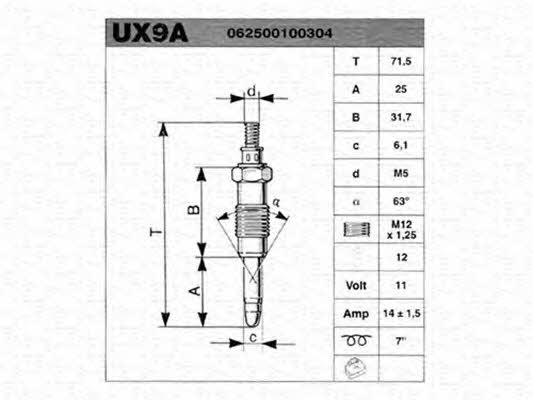 Magneti marelli 062500100304 Свеча накаливания 062500100304: Отличная цена - Купить в Польше на 2407.PL!