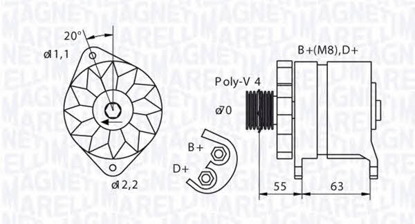 Magneti marelli 063321395010 Alternator 063321395010: Buy near me in Poland at 2407.PL - Good price!