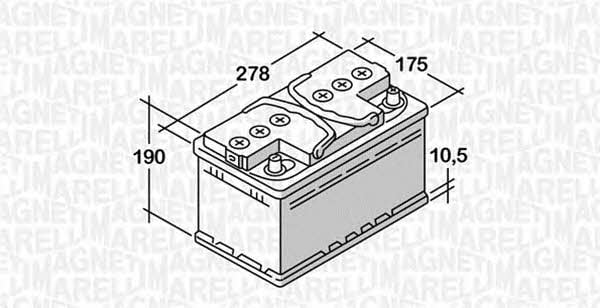 Starterbatterie Magneti marelli 12V 63Ah 570A(EN) L+ Magneti marelli 068063057020
