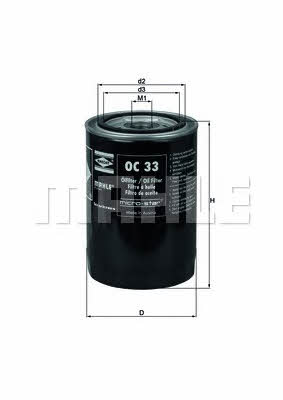 Mahle/Knecht OC 33 Oil Filter OC33: Buy near me in Poland at 2407.PL - Good price!