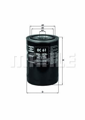 Mahle/Knecht OC 61 Oil Filter OC61: Buy near me in Poland at 2407.PL - Good price!