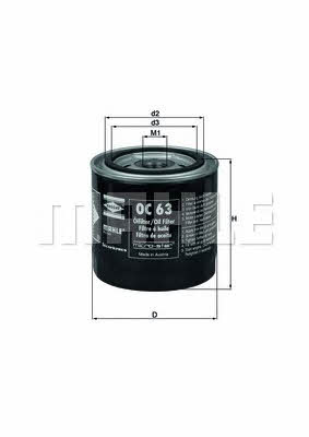 Mahle/Knecht OC 63 Oil Filter OC63: Buy near me in Poland at 2407.PL - Good price!
