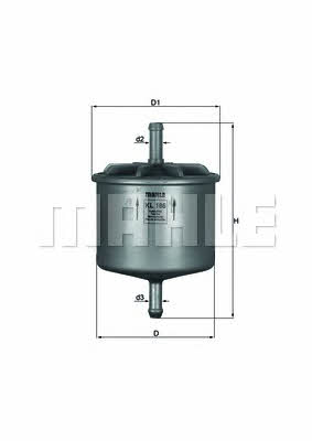 Mahle/Knecht KL 186 Fuel filter KL186: Buy near me in Poland at 2407.PL - Good price!