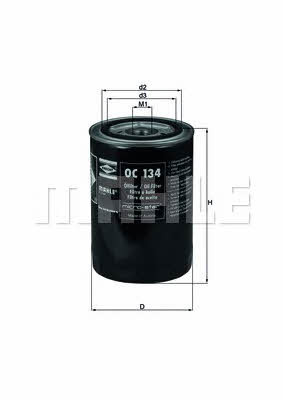 Mahle/Knecht OC 134 Oil Filter OC134: Buy near me in Poland at 2407.PL - Good price!