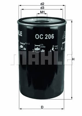 Oil Filter Mahle&#x2F;Knecht OC 206