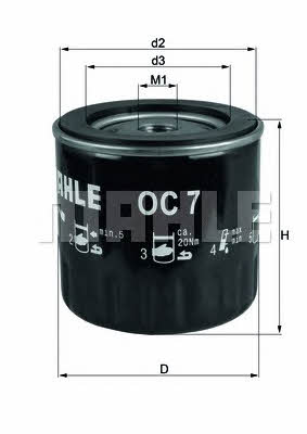 Mahle/Knecht OC 7 Oil Filter OC7: Buy near me in Poland at 2407.PL - Good price!