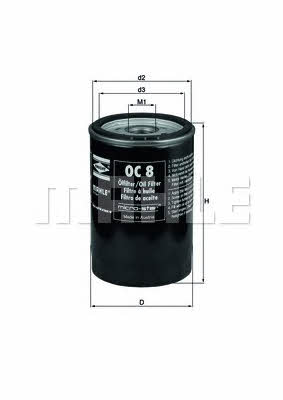 Mahle/Knecht OC 8 Oil Filter OC8: Buy near me in Poland at 2407.PL - Good price!