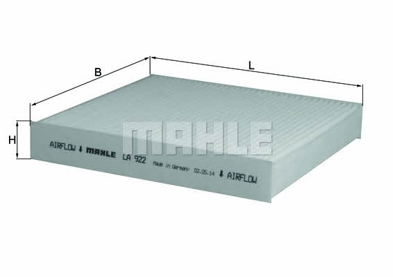 Mahle/Knecht LA 922 Filter, interior air LA922: Buy near me in Poland at 2407.PL - Good price!
