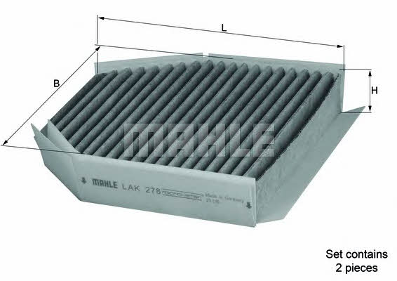 Mahle/Knecht LAK 278/S Activated Carbon Cabin Filter LAK278S: Buy near me in Poland at 2407.PL - Good price!