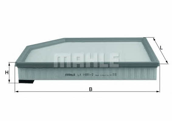 Воздушный фильтр Mahle&#x2F;Knecht LX 1591&#x2F;2