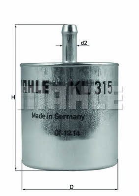 Mahle/Knecht KL 315 Топливный фильтр KL315: Отличная цена - Купить в Польше на 2407.PL!