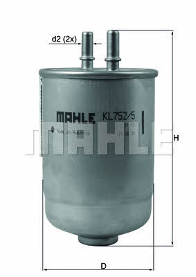 Mahle/Knecht KL 752/5D Fuel filter KL7525D: Buy near me in Poland at 2407.PL - Good price!