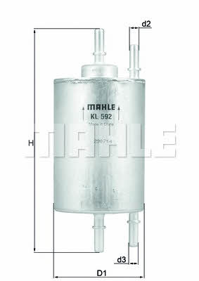 Mahle/Knecht KL 592 Fuel filter KL592: Buy near me in Poland at 2407.PL - Good price!