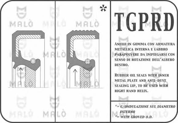 Malo 979PRDF Camshaft oil seal 979PRDF: Buy near me in Poland at 2407.PL - Good price!